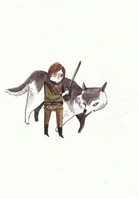 Arya Stark And Nymeria Ilustração Desenho Desenhos
