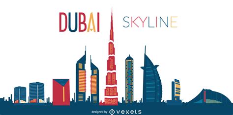 City of dubai united arab emirates skyline silhouette. Dubai Skyline Silhouette Illustration - Vector Download