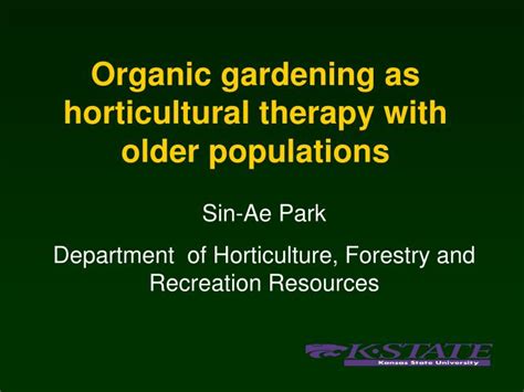 Ppt Organic Gardening As Horticultural Therapy With Older Populations