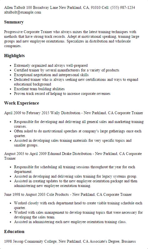 In today's information and technology age, it's no surprise that job seekers with strong computer skills land far more jobs than those who don't. #1 Corporate Trainer Resume Templates: Try Them Now ...