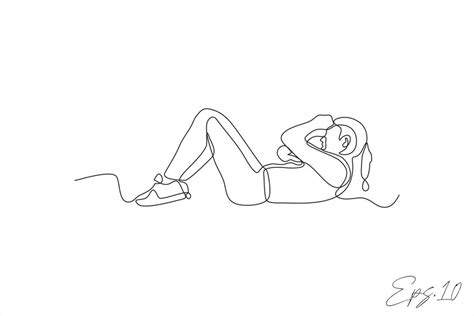 Premium Vector Line Art Vector Illustration Of A Woman Exercising Yoga