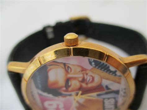 elvis presley collectible analog wristwatch black buckle band gold tone ebay