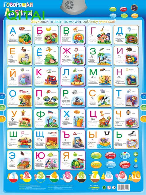 Qitai Special Russian Language Electronic Baby Abc Alphabet Sound Chart