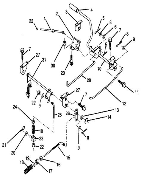 Parking Brakerear Mower Lift Assembly Diagram And Parts List For Model