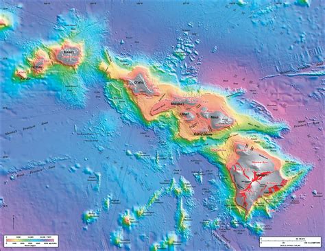 Hawaiian Islands Sea Floor Map Hawaii Mappery