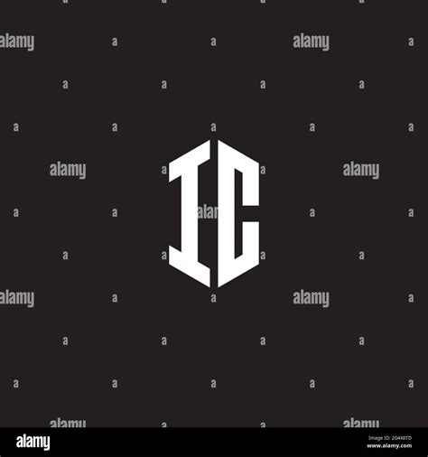 Ic Logo Monogram With Hexagon Shape Style Design Template Isolated On