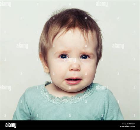 Small Baby Girl Crying Sad Child Stock Photo Alamy