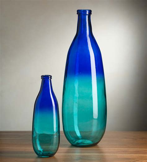 Slender Blue Ombre Glass Vase Collection Shop All Home Décor Home Décor Vivaterra