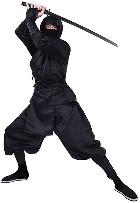 Cosplayfm Mens Black Ninja Halloween Costume M