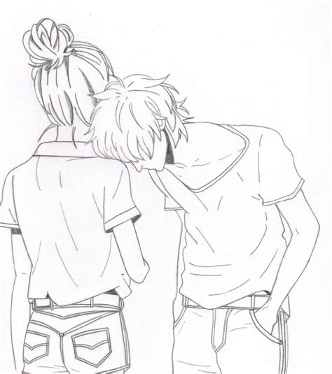 Anime Couple Kiss Coloring Pages