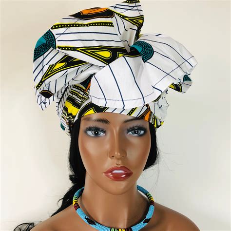 African Print Head Wrap 100 Cotton Ankara Head Scarf Etsy