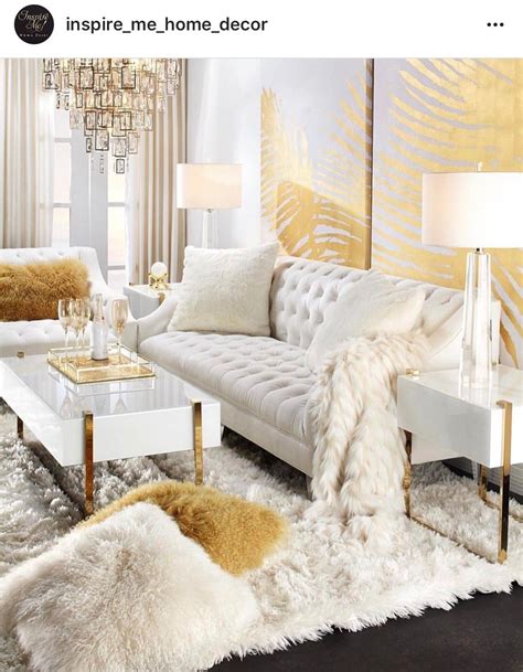 White And Gold Living Room Set Museonart