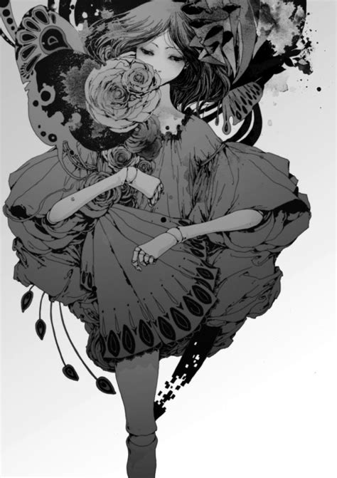Art Girl Black And White Anime Beautiful Creepy My Edit Bandw Manga Dark