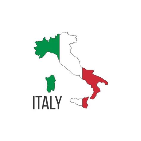 Die flagge der türkei zeigt auf einem einfarbig roten tuch einen weißen halbmond und. Italien Flagge auf der Karte — Stockvektor © pockygallery ...