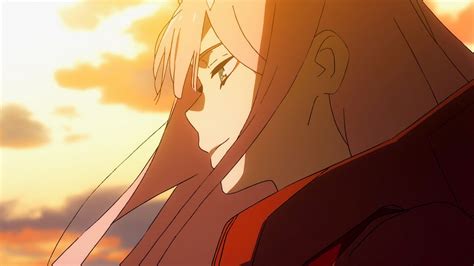 Latest post is zero two and ichigo darling in the franxx 4k wallpaper. Darling In The FranXX Zero Two Hiro Closeup Side Face Of Zero Two With Background Of Sunrise And ...
