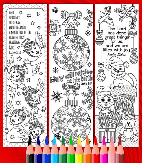 Ricldp Artworks 8 Christmas Coloring Bookmarks Set 3