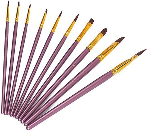 Artist Paint Brushes Set Aselected 10 Pieces Nylon Art Brushes For