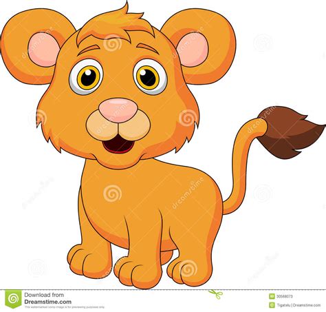 Cute Baby Lion Cartoon Stock Vector Illustration Of Lion