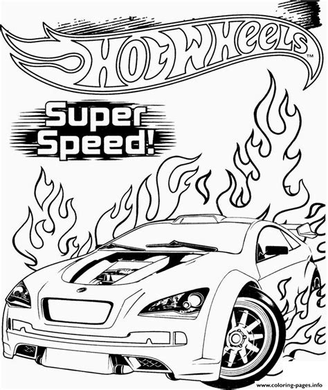 Hot Wheels Super Speed Coloring Page Printable