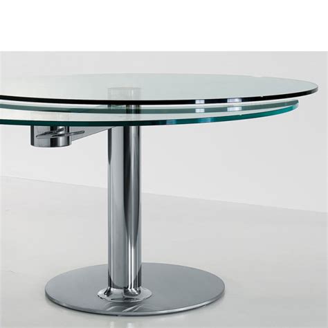 Ruby round tray top coffee table. Bonaldo - Plinto Round Glass Extension Table | Panik Design