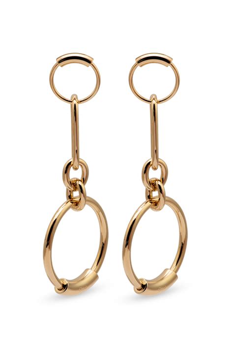 Chloe Reese Gold Tone Hoop Earrings Rent Chloe Jewelry For 45month