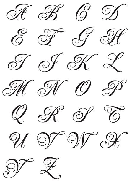 Alfabeto Cursivo Moldes De Letras Cursivas Elegantes Para Imprimir Y