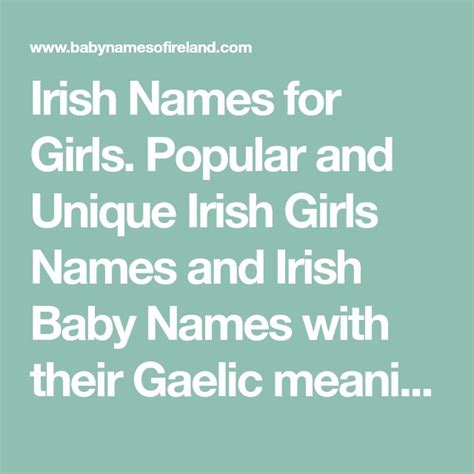 Irish Girl Names Irish Meanings And Origins For Baby Girls Names