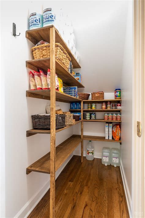 More diy home decor ideas and resources. DIY Pantry Shelves - The Navage Patch