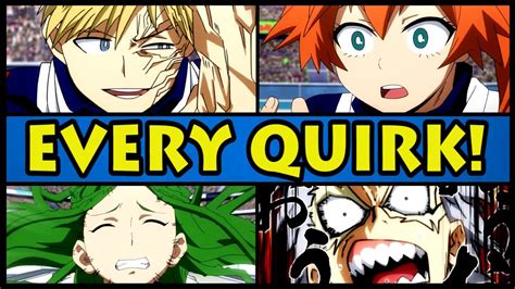 Every Quirk Explained Class 1 B My Hero Academia