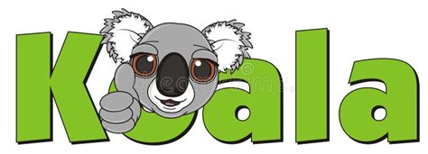 Bozal De La Koala Con La Koala Del Nombre Stock De Ilustración