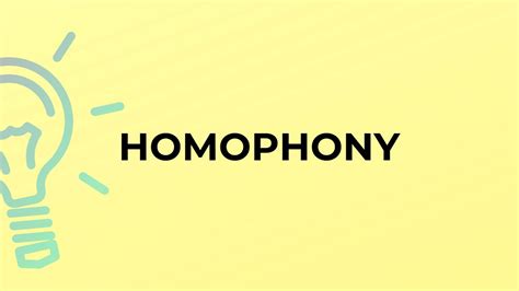 What Is The Meaning Of The Word Homophony Youtube