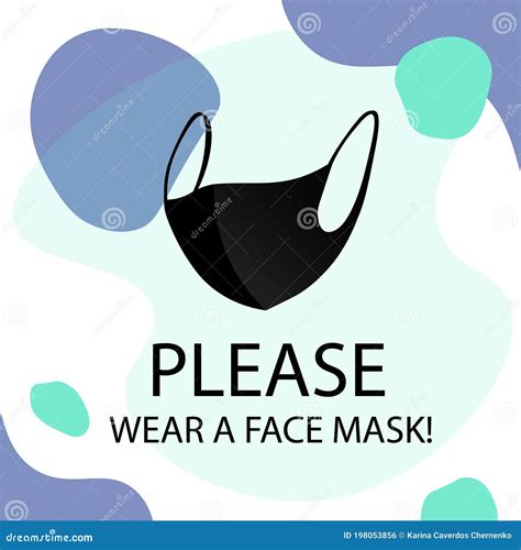 Please Put On Your Mask Stylish Square Poster Stock Vector