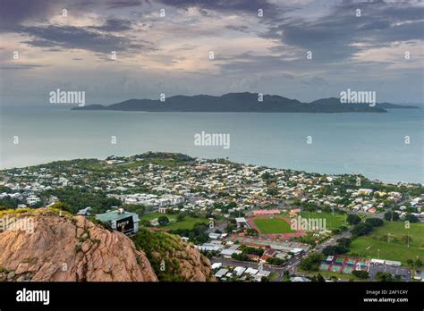 Urban Environmental Scene Atop Castle Hill In Townsville With Magnetic