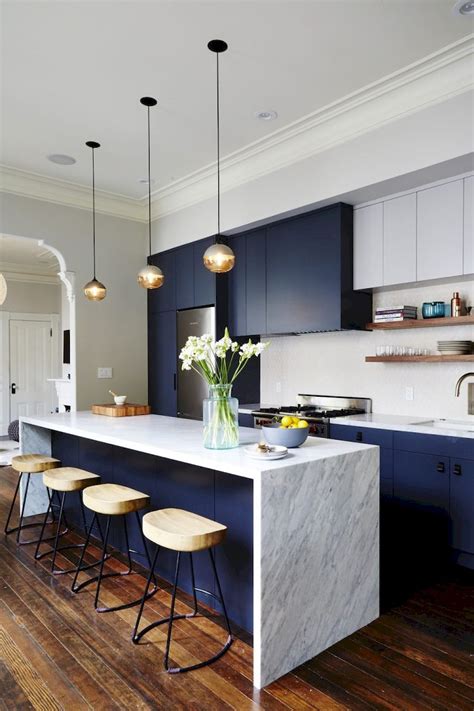 A textured striped linen fabric by ralph lauren was selected for the interior clerestory windows of the wall cabinets. 100 Scandinavian Kitchen Design Ideas Remodel | Desain ...