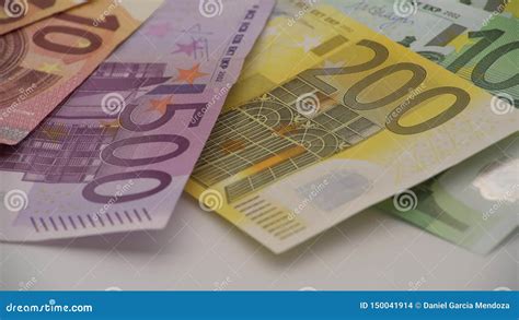 4k Euros Bills Of Different Values Euro Bill Of Five And Two Hundred