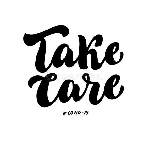 Take Care Coronavirus Warning Poster Covid 19 Inscription Lettering