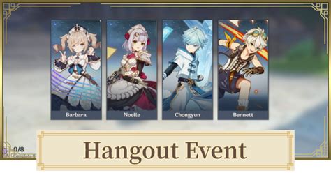Genshin Impact Hangout Event Characters And Guides Gamewith