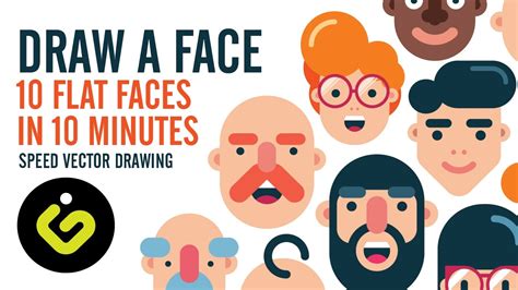 How To Draw A Face 10 Flat Design Characters In 10 Minutes Speed