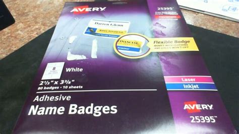 2 Pkgs Avery White Adhesive Name Badges 25395 Peel Away Design 160