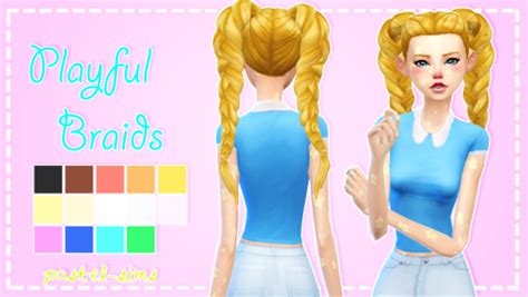 Ilovesaramoon — Pastel Sims Playful Braids ♥ Really Cute Sims