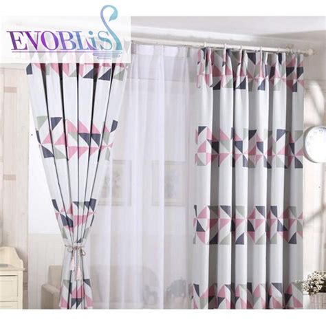 Nordic Style Geometry Minimalist Curtains For Bedroom Modern Blackout