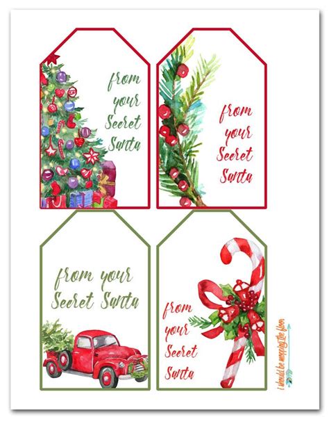 free printable secret santa labels template printable templates