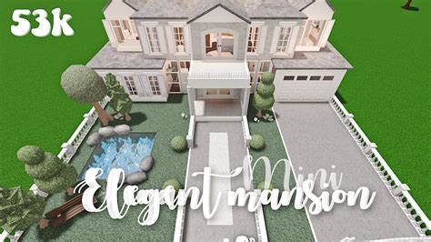 Elegant Mini Mansion Bloxburg Build 53k Youtube