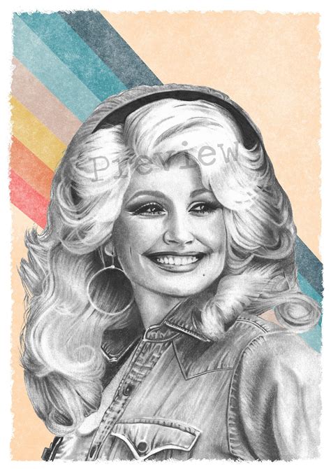 Dolly Parton Retro Portrait Print A4 A5 8x10 Etsy