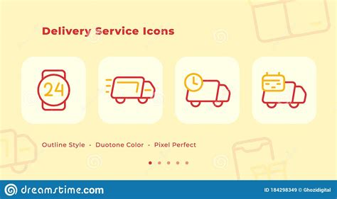 Delivery Service Icons Set With Outline Style Duo Tone Color Modern