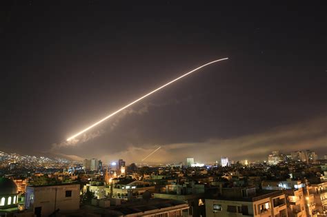 Missiles Light Up Night Sky As Trump Orders Military Strike Against Syria