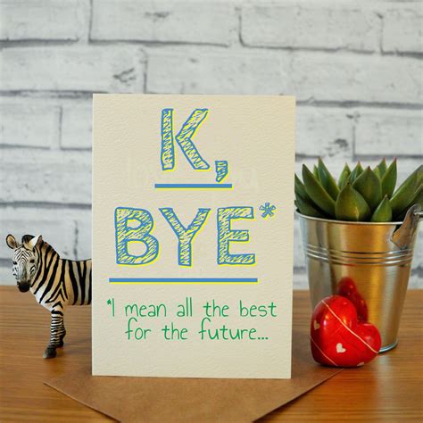 Funny Leaving Card Good Luck Card Goodbye Card Co Working Etsy Uk