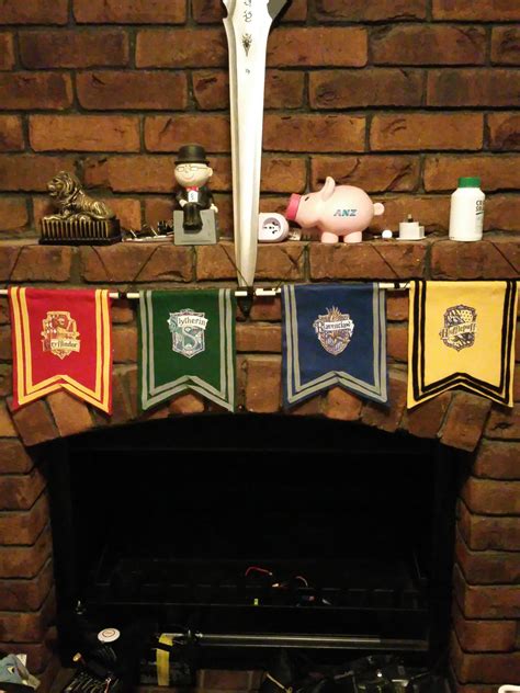 Diyed The Hogwarts House Banners With The Old Style Crests Based On