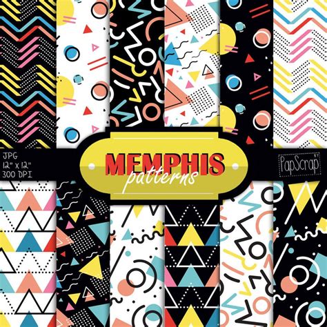 Memphis Digital Paper Memphis Patterns Memphis Etsy