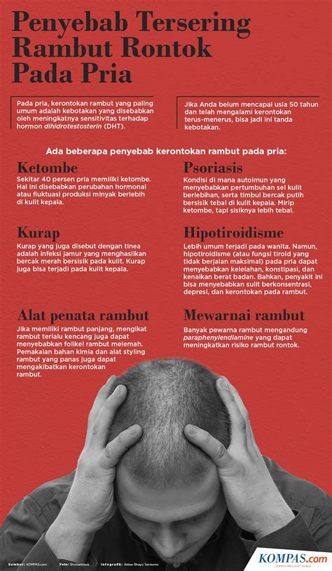 Infografik 6 Penyebab Rambut Rontok Pada Pria
